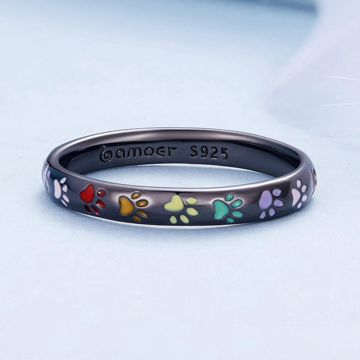 Paw Print Ring made of Sterling Silver