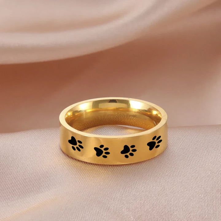 Paw Ring in Stainless Steel – Symbolic Jewelry for Animal Lovers