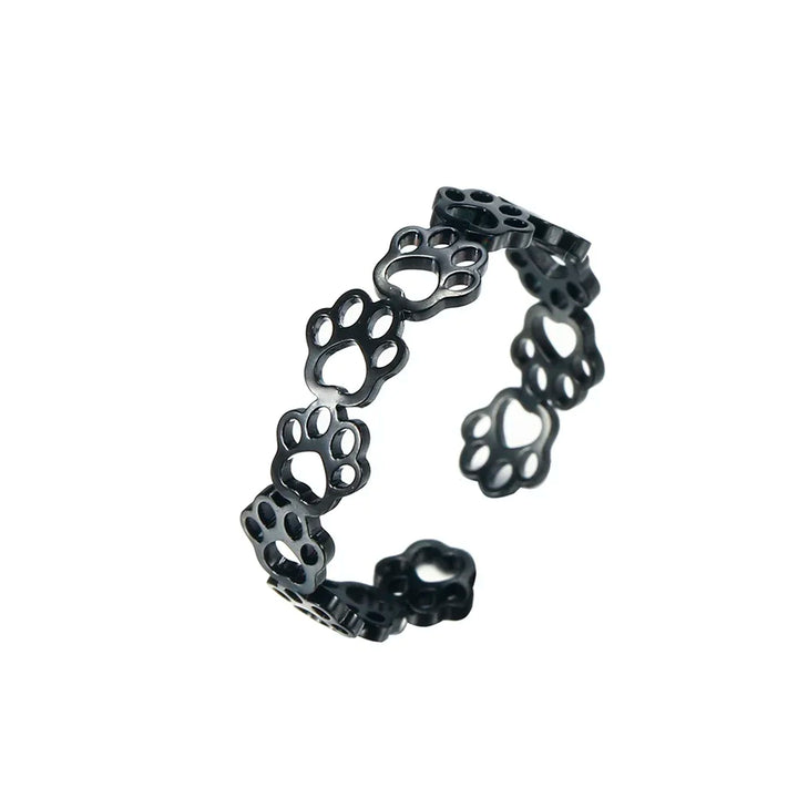Paw Ring Made of Stainless Steel – Adjustable Finger Ring with Animal Motif for Women